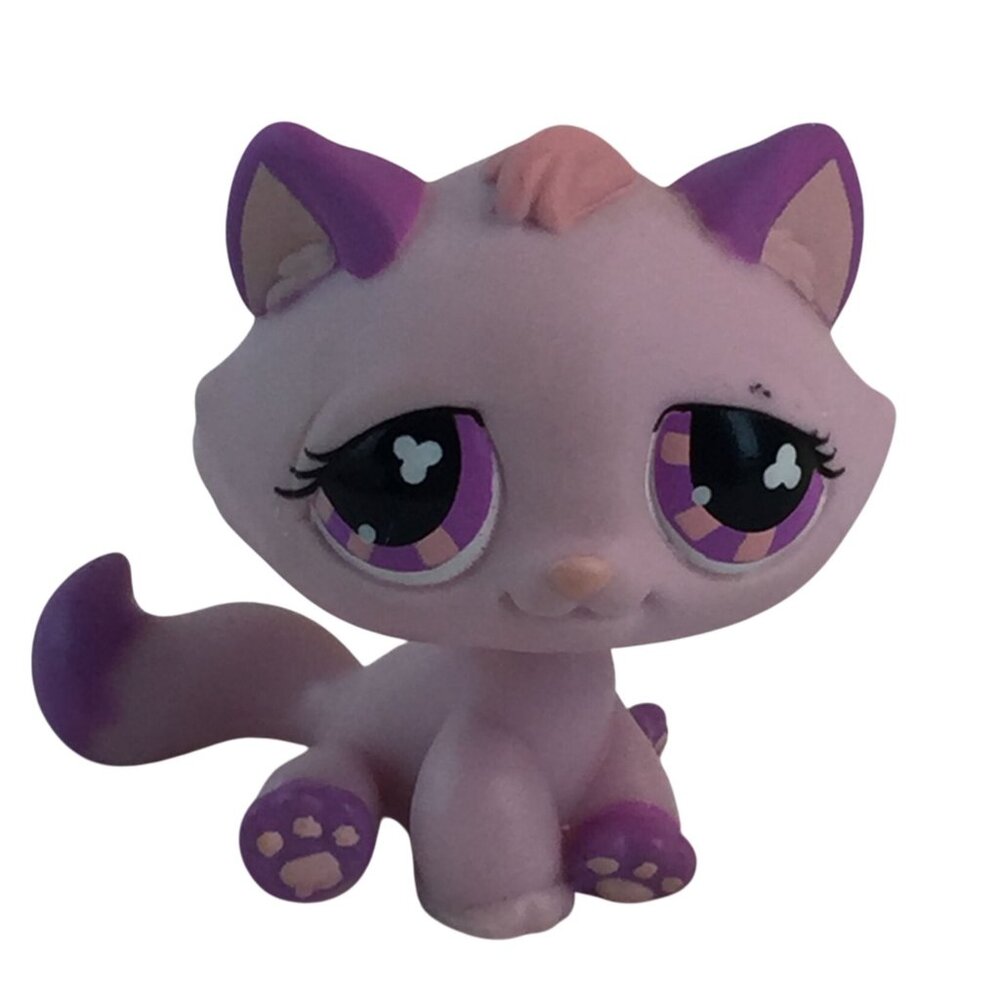 Littlest Pet Shop LPS #576 Purple Pink‎ Kitty Cat Clover Eyes Kitten
